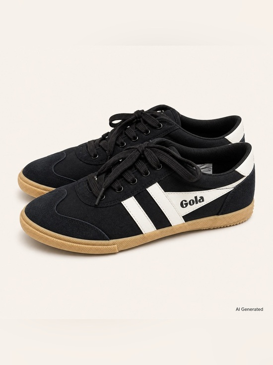 Gola Other - Gola Men’s Black Sneakers with White Stripes and Gum Sole